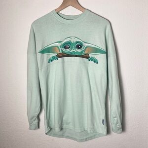 Disney Spirit Jersey Oversized Star Wars The Mandalorian Grogu Long Sleeve Shirt